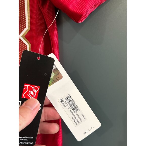 NEW Girls Medium 7/8 NFL SF 49ers McCaffrey #23 Red Jersey Official Team Apparel - Picture 4 of 4